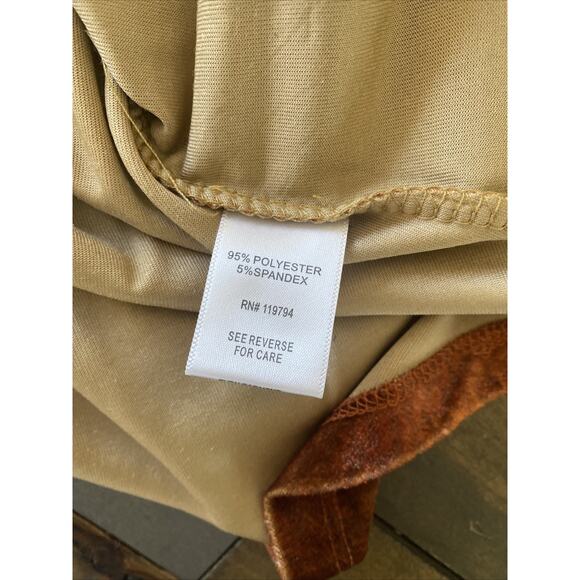 One World Womens Small Yellow Velour Tunic Top Goblincore Long Sleeve - Picture 7 of 8